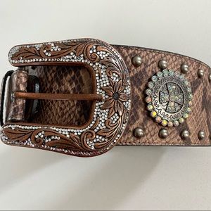 Roper Wide Snake Print Belt